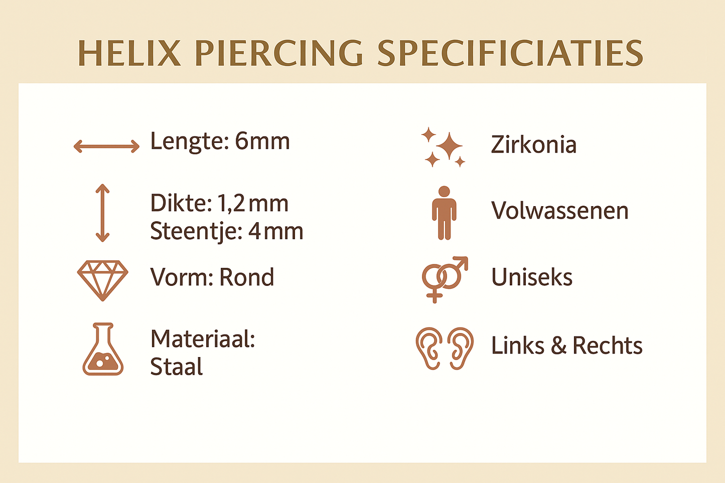 Piercing tragus-hélix – Couleur argent – ​​Zircon bleu foncé (4 mm) 
