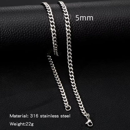 Collier gourmet moderne argenté en acier inoxydable