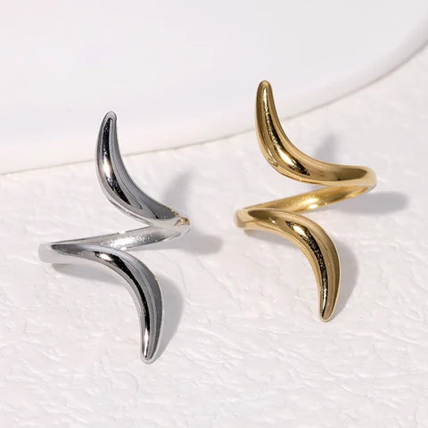 Grote Brede One Size Ring RVS met Lijnen Design (32 mm)