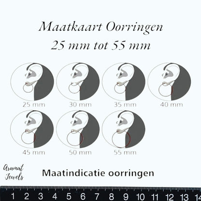 Goudkleurige twisted oorringen 30mm