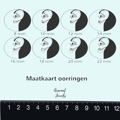 Oorringen met sterren -goudkleurig-rvs-22x20mm