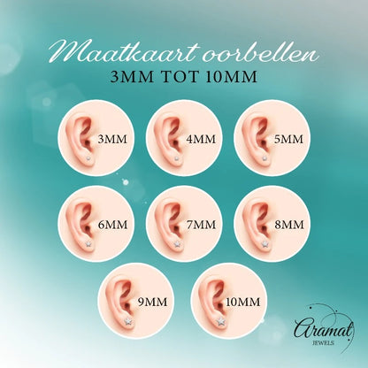 Boucles d'oreilles puces en argent en forme de note de musique 7x6 mm