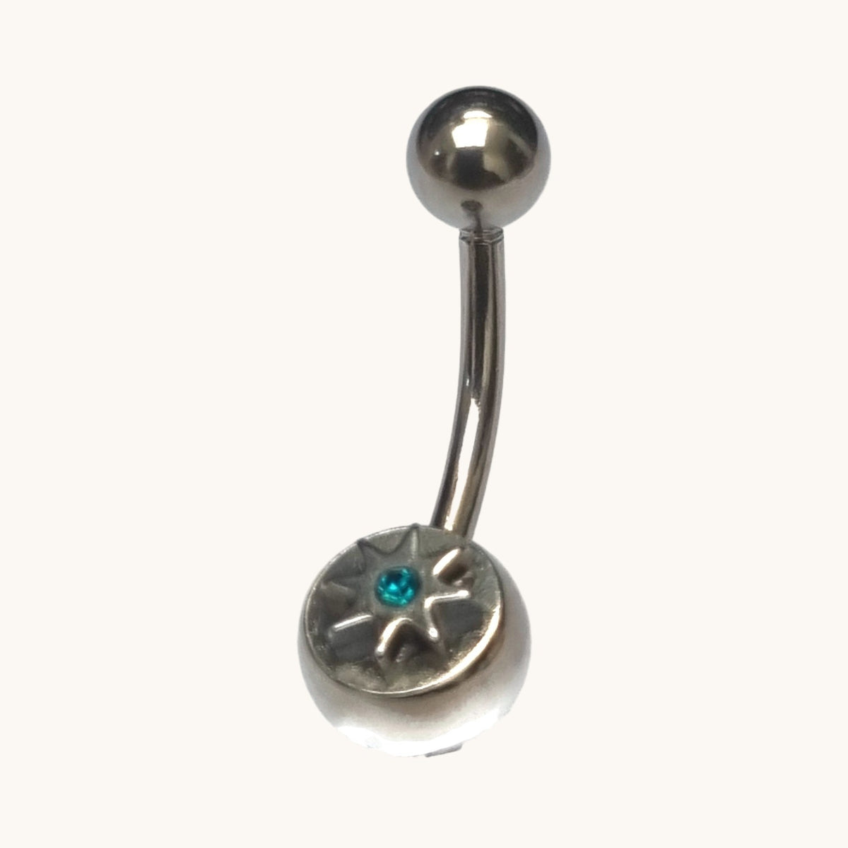 Zee Blauwe Navelpiercing met Ster - Stijlvol Accessoire