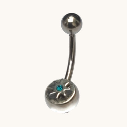 Zee Blauwe Navelpiercing met Ster - Stijlvol Accessoire