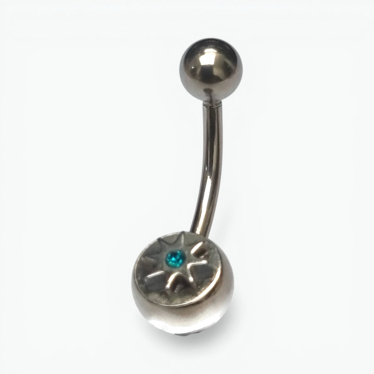 Zee Blauwe Navelpiercing met Ster - Stijlvol Accessoire