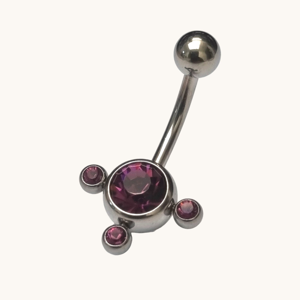 Paarse Zirkonia Navelpiercing - Stijlvolle 3 Dots