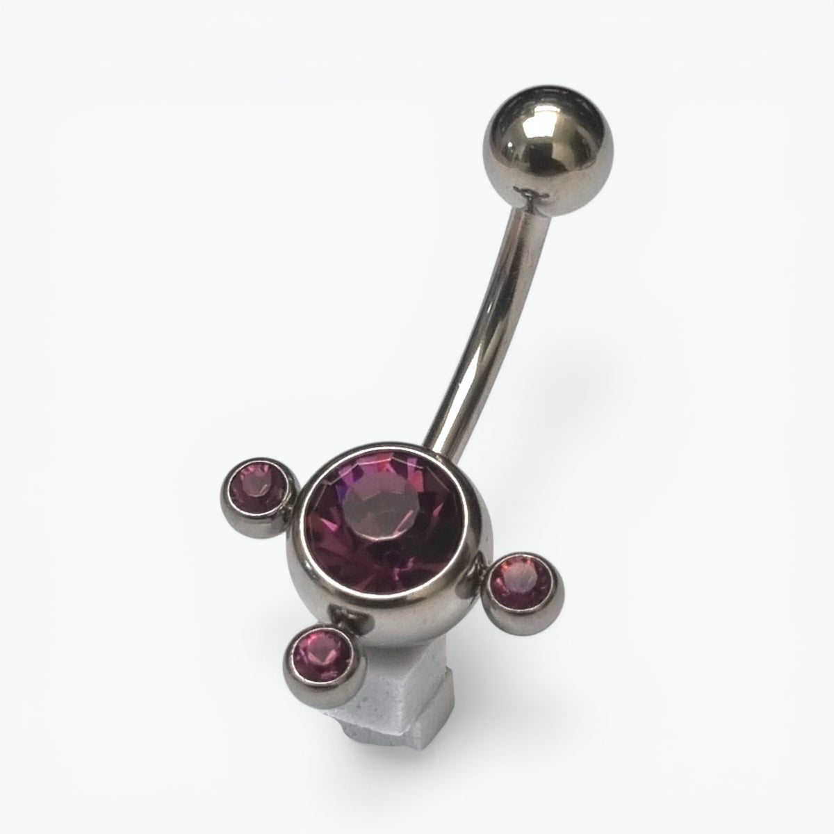 Paarse Zirkonia Navelpiercing - Stijlvolle 3 Dots