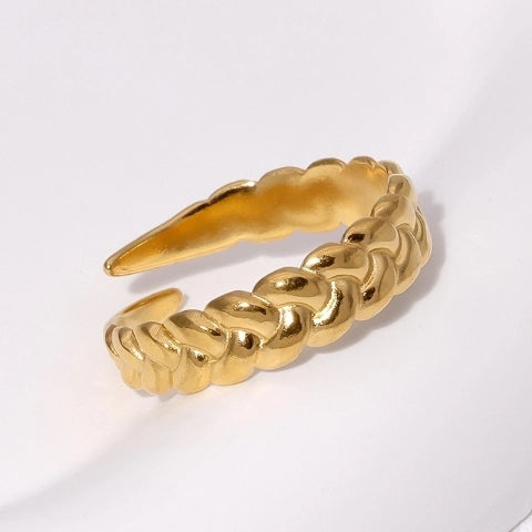 Verstelbare Damesring met Vlecht Design van RVS - 5,5mm