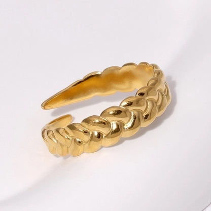 Verstelbare Damesring met Vlecht Design van RVS - 5,5mm