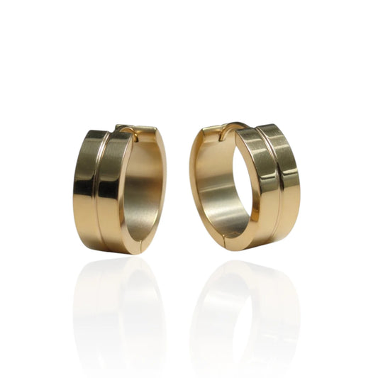 Boucles d'oreilles créoles de 20 mm, fil fin, acier inoxydable doré, unisexe