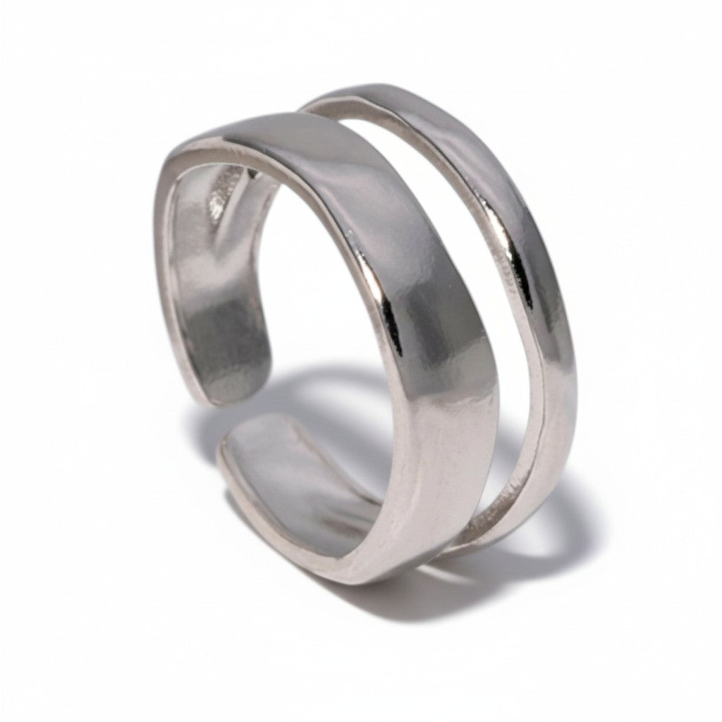 Minimalistische Open Ring Geometrisch (Verstelbaar RVS)