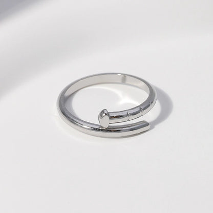 Tijdloze Open Ring met Spijker Design (RVS 4 mm)