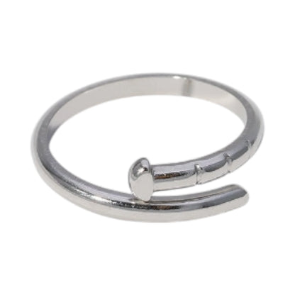 Tijdloze Open Ring met Spijker Design (RVS 4 mm)