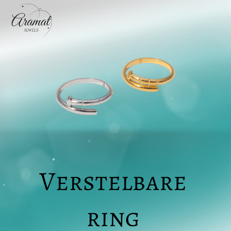 Tijdloze Open Ring met Spijker Design (RVS 4 mm)
