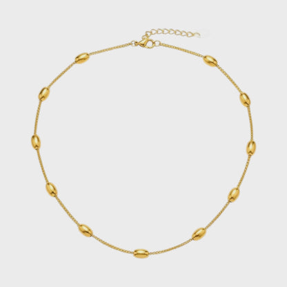 Goudkleurige of Zilverkleurige Ketting Ovale Bolletjes RVS 5mm 40cm Dames