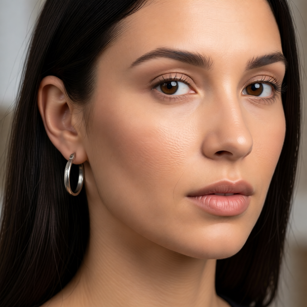 RVS Oorringen met Ankermotief Zilverkleur 20mm