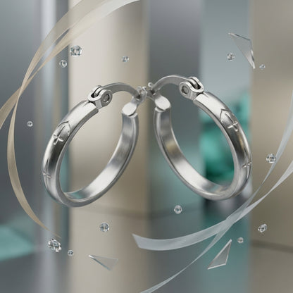 RVS Oorringen met Ankermotief Zilverkleur 20mm