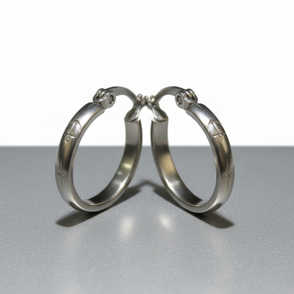 RVS Oorringen met Ankermotief Zilverkleur 20mm