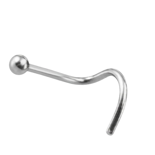 Stalen Neuspiercing Zilverkleurig Bolletje – 2mm S-staafje