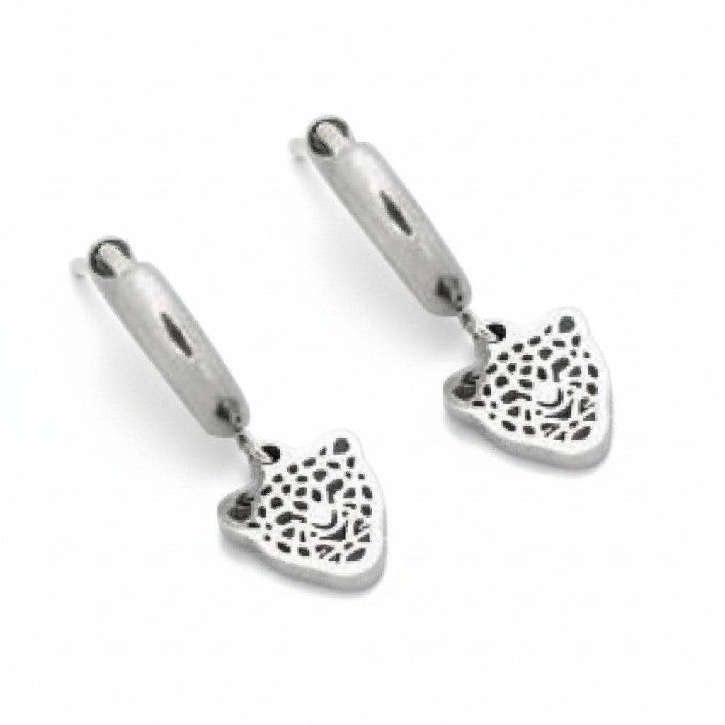 Boucles d'oreilles en acier avec pendentif léopard 10 mm - Boucles d'oreilles tendance