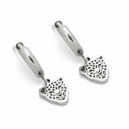 Boucles d'oreilles en acier avec pendentif léopard 10 mm - Boucles d'oreilles tendance