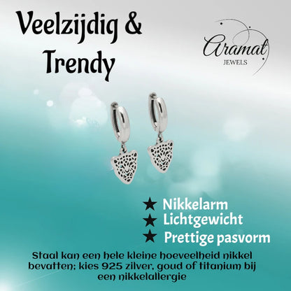 Boucles d'oreilles en acier avec pendentif léopard 10 mm - Boucles d'oreilles tendance