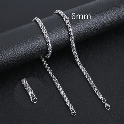 Vossenstaart Halsketting RVS 65 cm – 6 mm