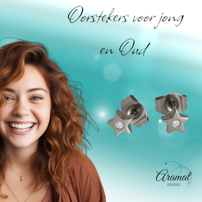 Boucles d'oreilles puces en forme d'étoile, cristal argenté – 6 mm scintillant