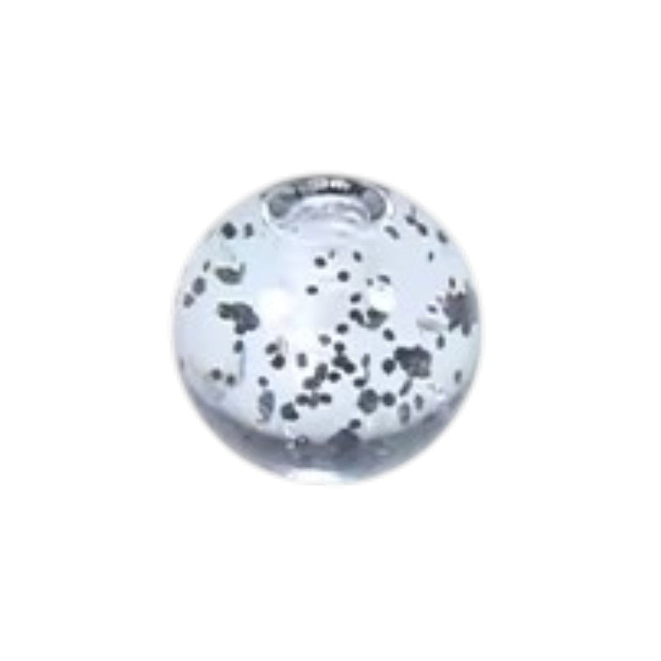 Transparant Piercing Balletje met Glitters – Acryl – 5mm (1.6mm Dikte) – Per Stuk