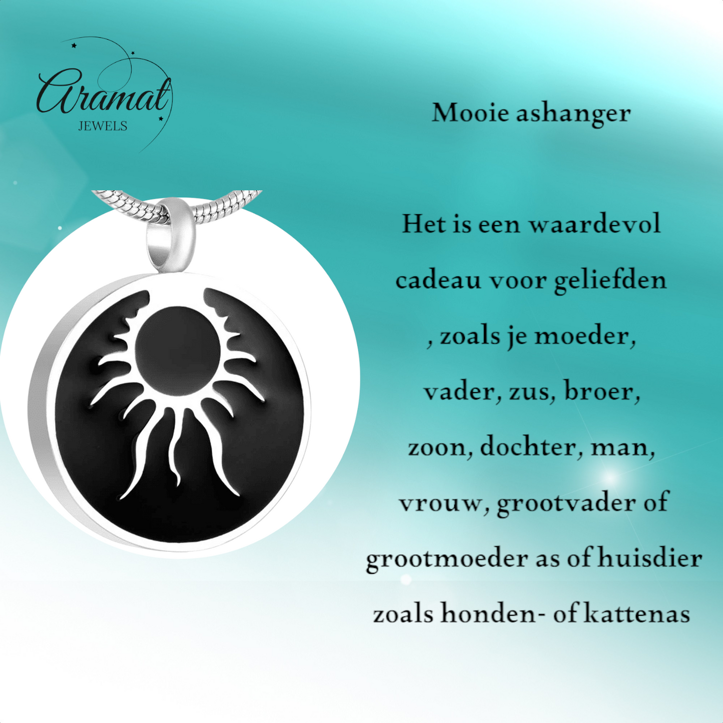 Pendentif rond en frêne, motif tribal – acier et émail