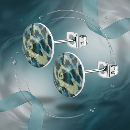 Acryl Ronde Panter Look Oorbellen Dierenhuid 10mm - Aramat Jewels - Oorbellen - cadeautip
