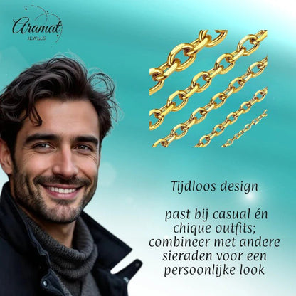 Anker Schakel Halsketting Goudkleur - Aramat Jewels - Halskettingen - cadeautip