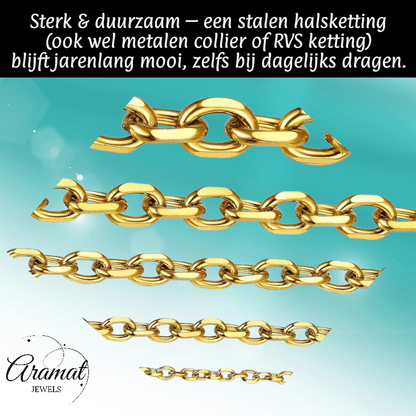 Anker Schakel Halsketting Goudkleur - Aramat Jewels - Halskettingen - cadeautip