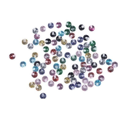 Aramat Jewels transparante acryl piercing balletjes van 5mm met diverse gekleurde glitters voor tong of navel.