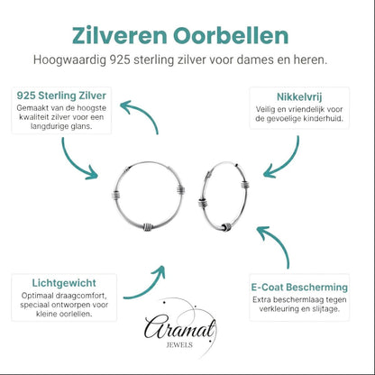 Aramat Jewels oxidized silver Bali hoop earrings, 20mm diameter, with a rustic vintage design and secure stud closure.