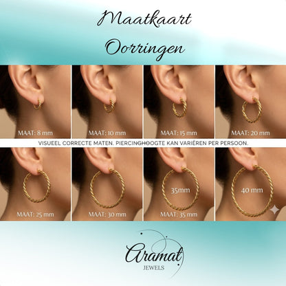 Aramat Jewels silver-tone stainless steel hoop earrings with anchor motif, 30mm diameter, shown on a model.