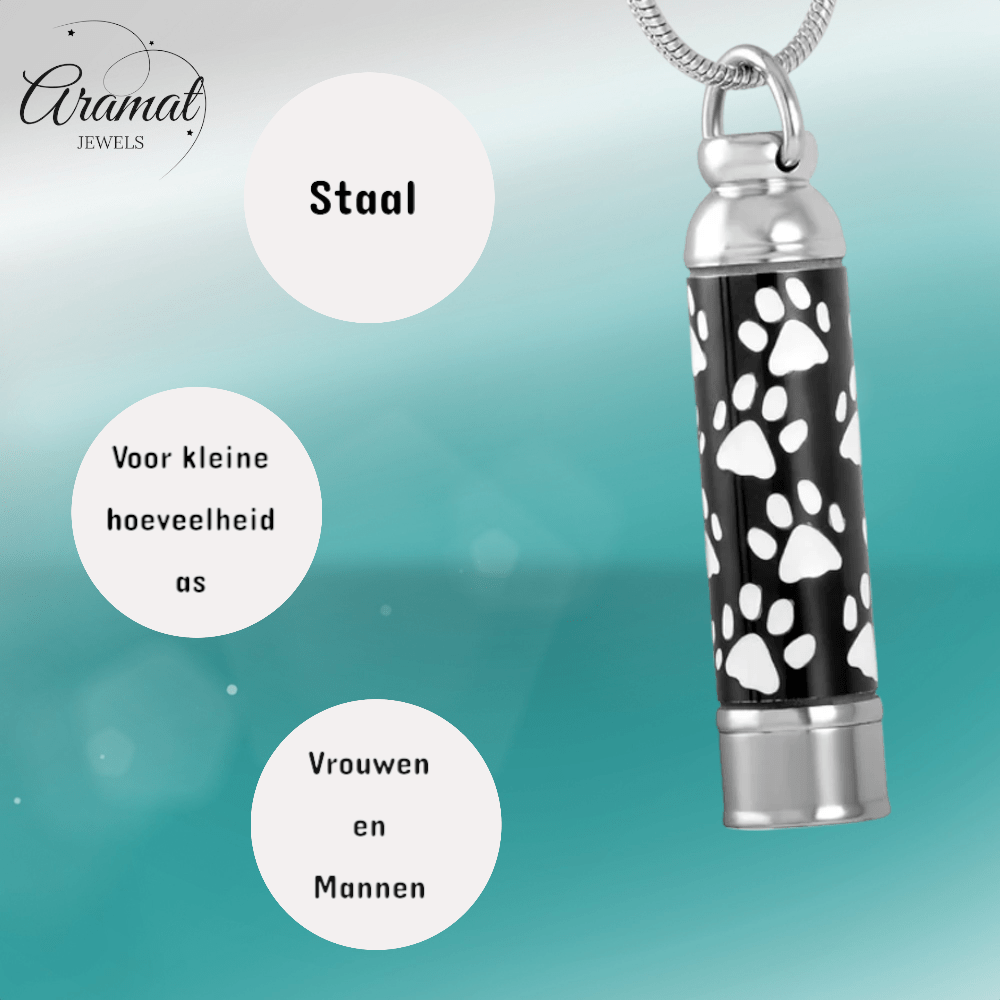 Ashanger buis met dierenpootjes – dierbare herinnering - Aramat Jewels - Gedenkhangers - cadeautip