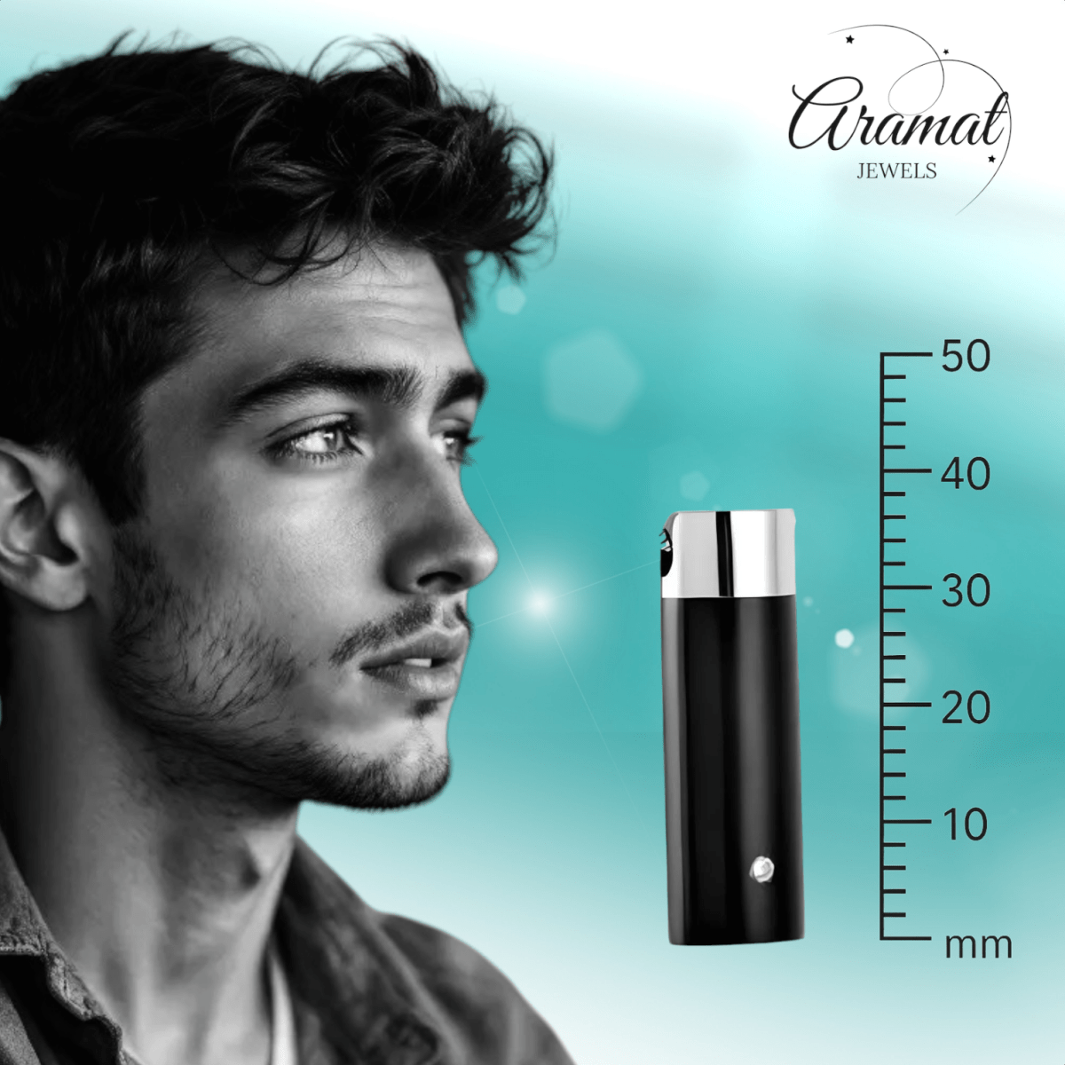 Ashanger buis zilver - zwart met zirkonia RVS - Aramat Jewels - Gedenkhangers - cadeautip