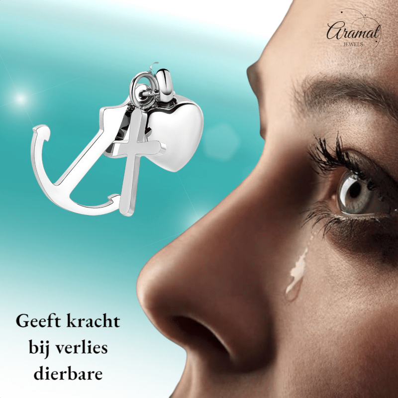 Ashanger Geloof Hoop en Liefde - Zilverkleurig RVS - hang1322 - Gedenkhangers kopen# - alles - anker - ashangers