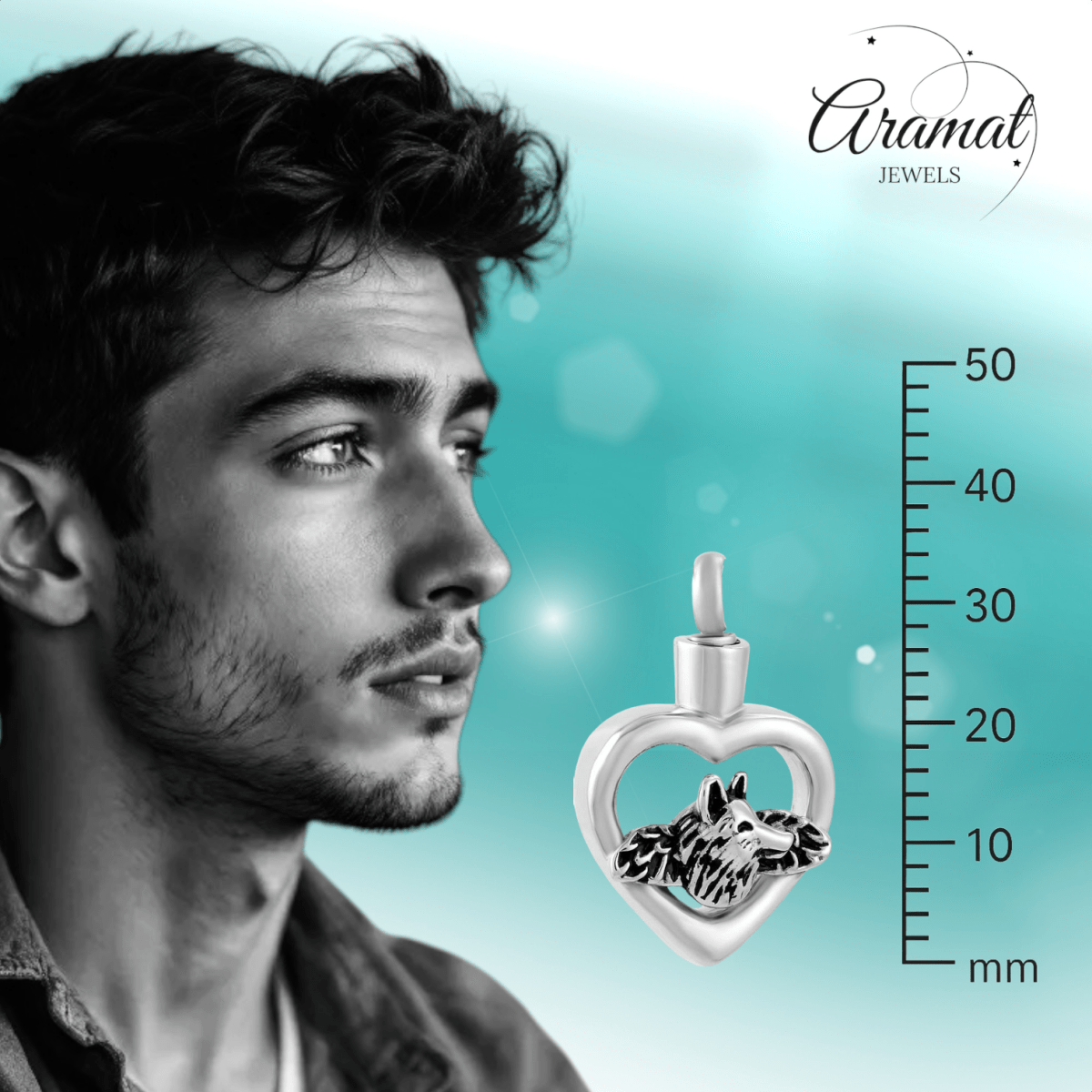 Ashanger hart hond met vleugels – zilverkleur - Aramat Jewels - Gedenkhangers - cadeautip