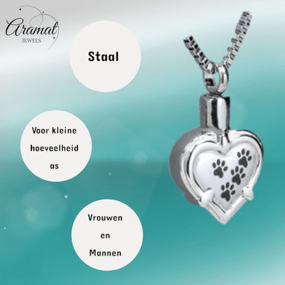 Ashanger hart pootafdrukken – troost & herinnering - Aramat Jewels - Gedenkhangers - cadeautip