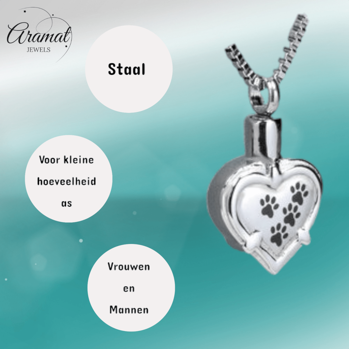 Ashanger hart pootafdrukken – troost & herinnering - Aramat Jewels - Gedenkhangers - cadeautip