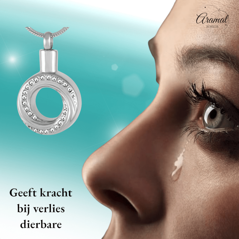 Ashanger Open Cirkel - Zilverkleurig RVS - 30x20 mm - hang1358 - 9228 - Gedenkhangers kopen# - 30mm - alles - ashangers