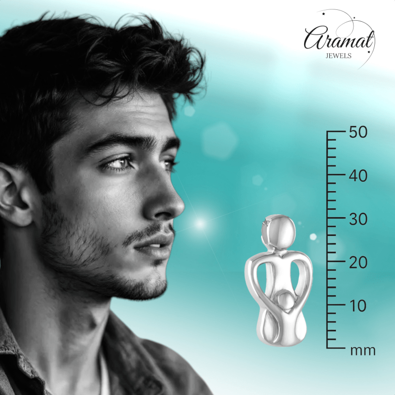 Ashanger Ouder met Kindje - Zilverkleurig RVS - hang1326 - 9828 - Gedenkhangers kopen# - 30mm - alles - ashangers