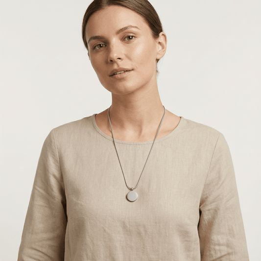 Ashanger Rond - Zilverkleurig RVS - 25x20 mm - Aramat Jewels - Gedenkhangers - cadeautip