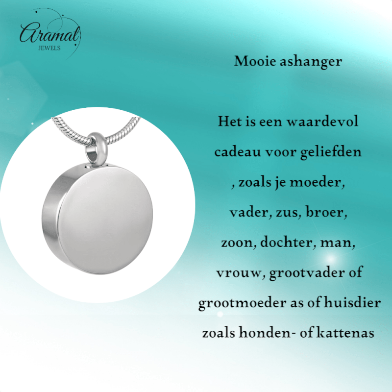 Ashanger Rond - Zilverkleurig RVS - 25x20 mm - hang730 - 8088 - Gedenkhangers kopen# - 25mm - alles - ashangers