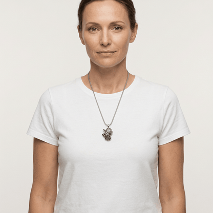 Ashanger Roos - Zilverkleurig RVS - 30x20 mm - Aramat Jewels - Gedenkhangers - cadeautip