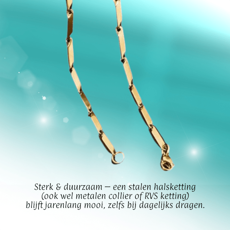 Bamboo Ketting in Goudkleurig Staal - Aramat Jewels - Halskettingen - cadeautip