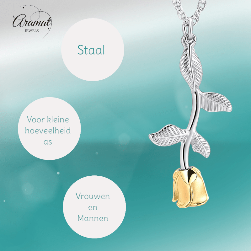 Bicolor RVS Ashanger Roos 45x23mm - hang1467 - IJD10034 - Gedenkhangers kopen# - 45mm - alles - ashangers