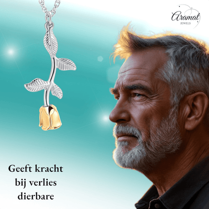 Bicolor RVS Ashanger Roos 45x23mm - hang1467 - IJD10034 - Gedenkhangers kopen# - 45mm - alles - ashangers